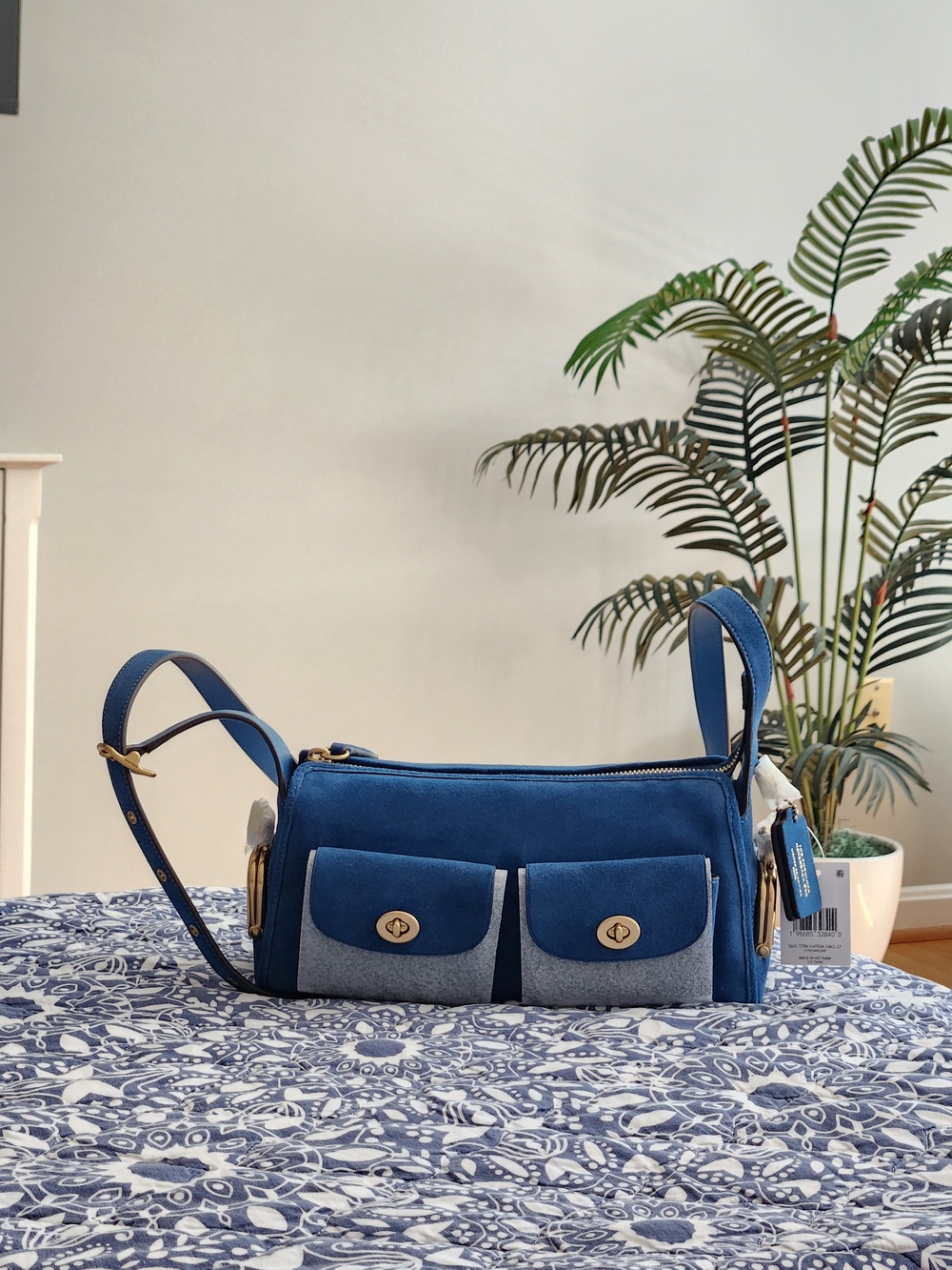 Coach NEW RELEASE Mini HAVERSACK IN RARE COLOR BLUEJAY SOLDOUT EVERYWHERE.